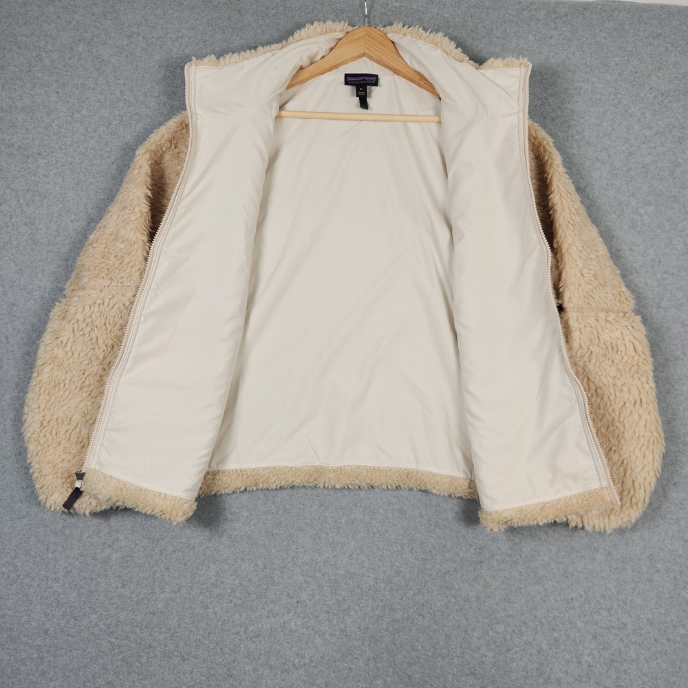 Patagonia Jacket Womens XL Oatmeal Dark Natural Lunar Dusk Deep Pile Sherpa - Picture 2 of 11